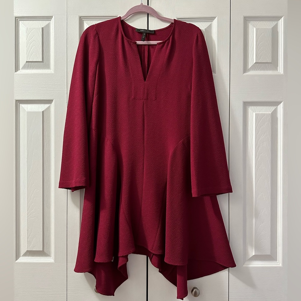 BCBG Maxazria Long Sleeve Dress in Bordeaux